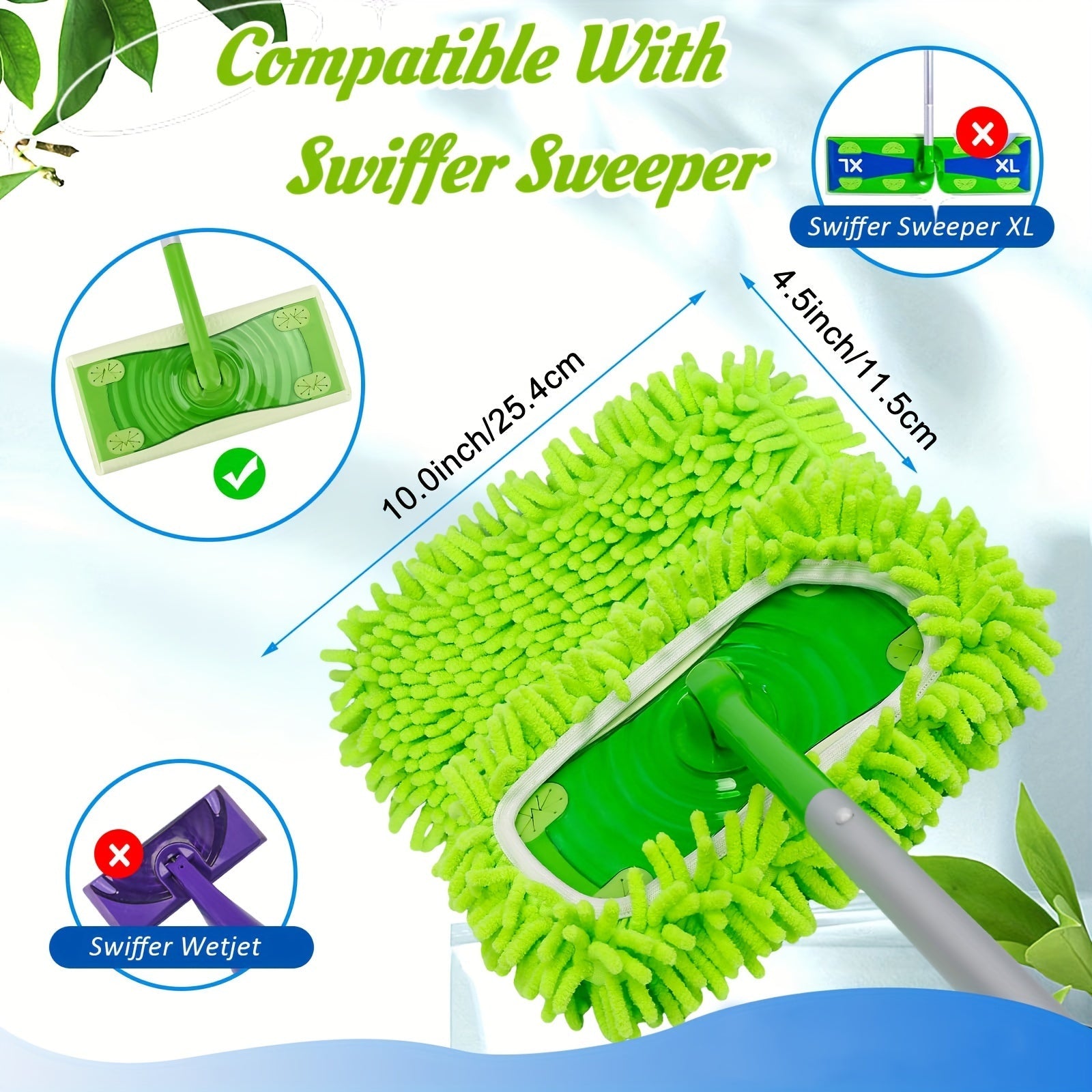 Microfiber Mop Pads Reusable Washable for Swiffer Sweeper, Super Absorbent