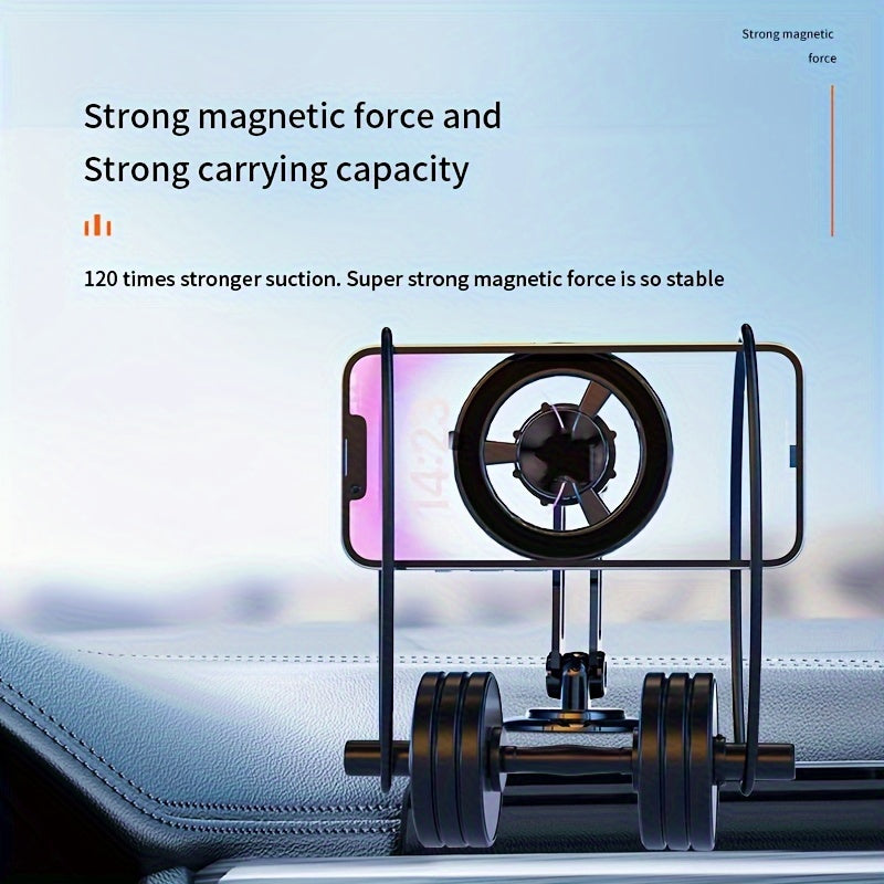 Magnetic Car Phone Holder Aluminum Alloy Rotating Folding Support