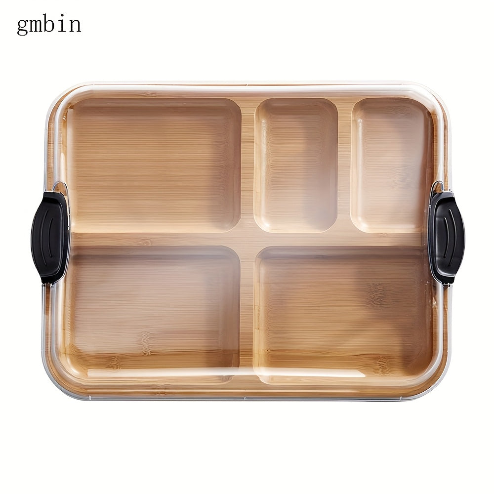 Transparent wooden cutting board with lid for food prep and serving decorative kitchen item