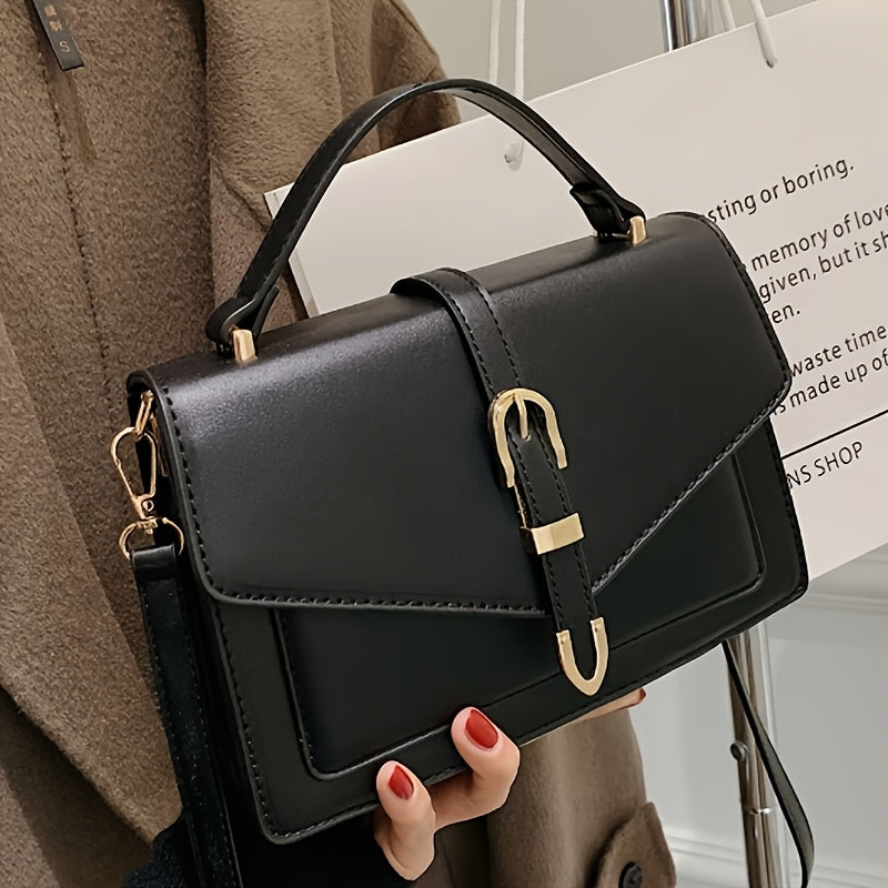 Женская черная сумка через плечо, прочная, легкая, водонепроницаемая с регулируемым ремнем, подходит для ежедневных поездок и повседневных выходов, имеет магнитный замок и подкладку из полиэстера.