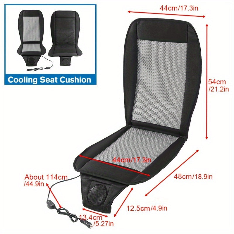 Car Seat Cooling Fan Cushion Black 12V Ventilation Seat Pad with Wind Control