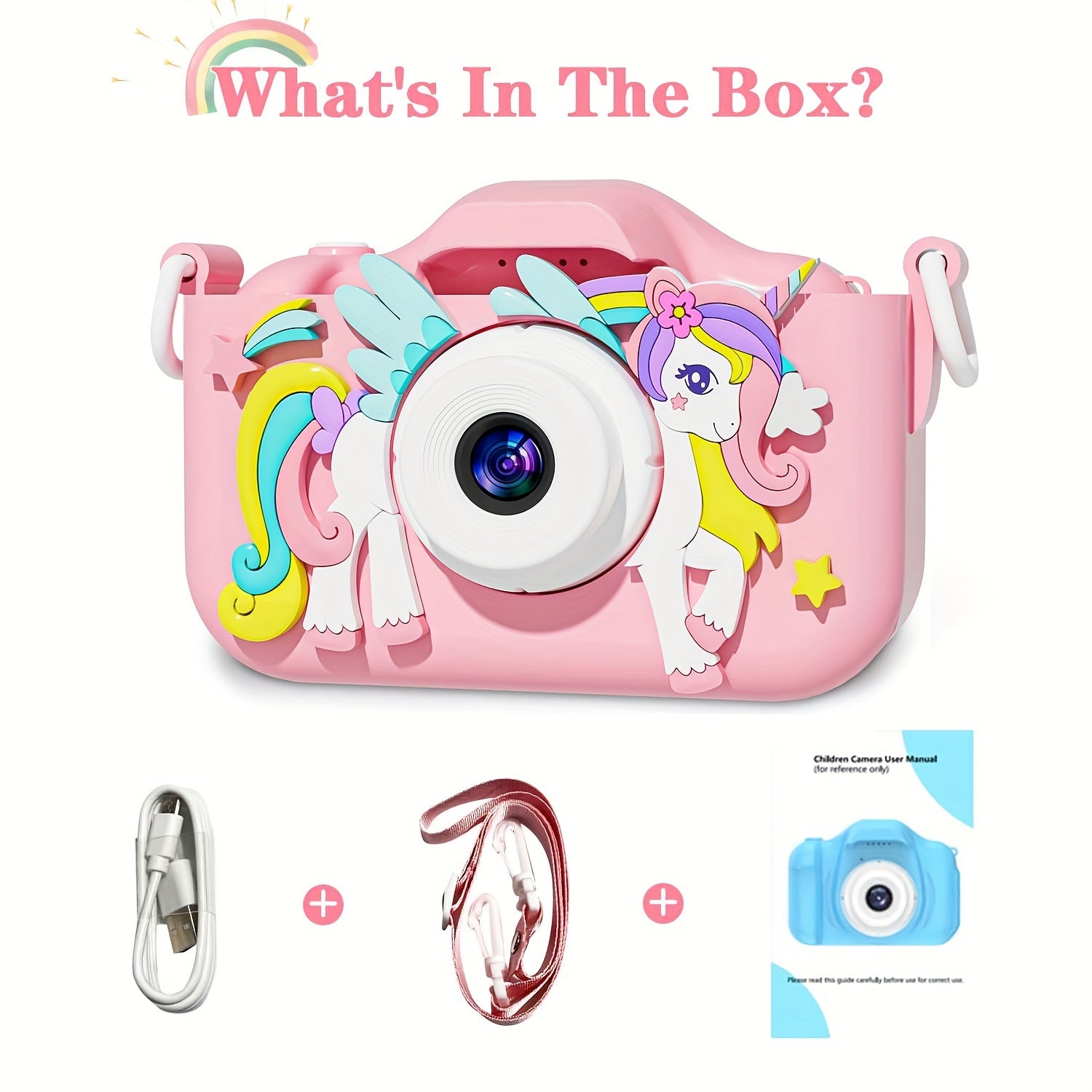 Kids Digital Camera for Boys and Girls Ages 3-12 Rechargeable Silicone Purple Selfie Camera