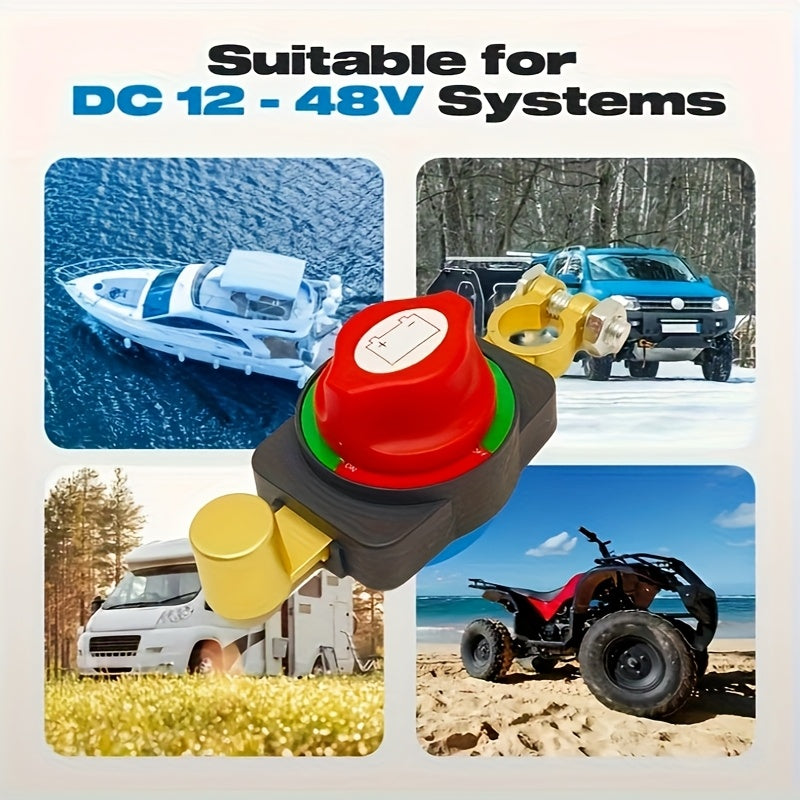 12V-48V Battery Disconnect Switch Main Power Isolator for Cars and Boats