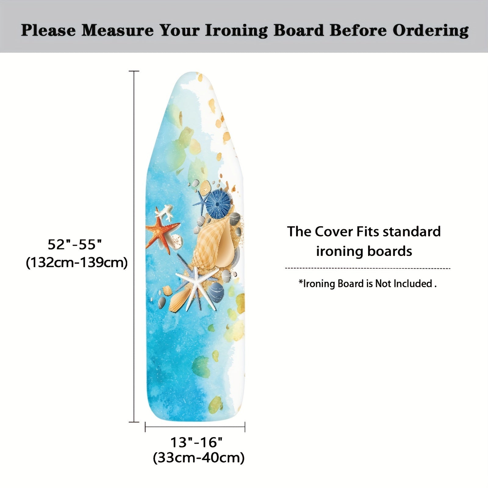 Beach Starfish Pattern Ironing Board Cover, Dustproof, Heat Resistant, Home Use