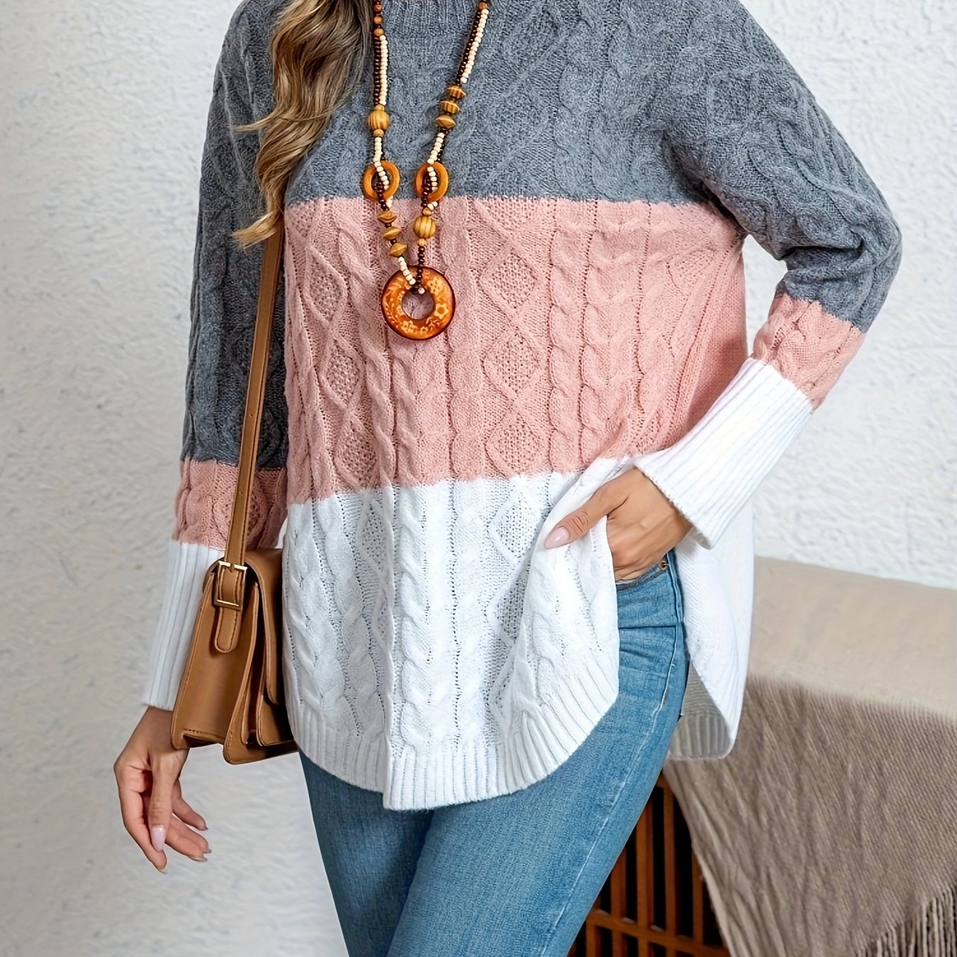 Ayollar uchun retro niş kiyimlari yumshoq sviter, kuz qish twist top