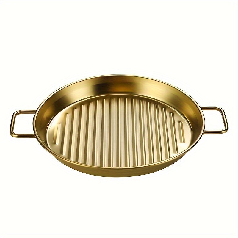 Set of 3 Round Striped Stainless Steel Baking Pans with Handles 16.5cm, 19cm, 22cm