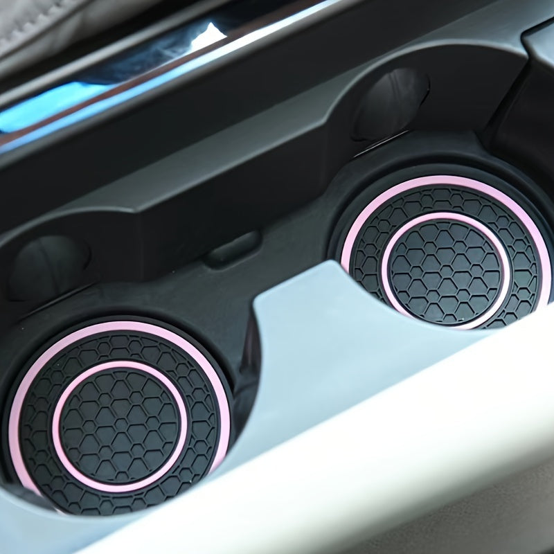 2 Pack Car Cup Holder Coasters Non-Slip Dustproof Interior Accessories