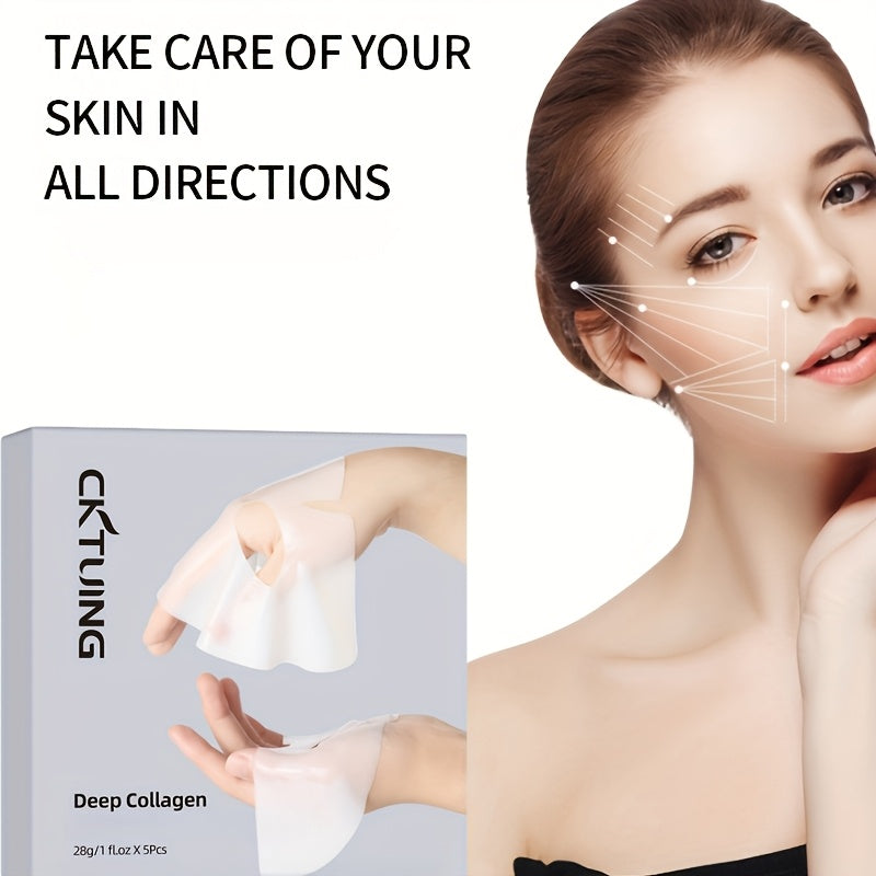 5 Pack Collagen Facial Masks for Moisturizing Hydrating Firming and Tightening
