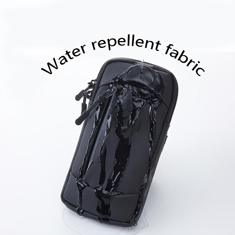 Waterproof Arm Phone Bag Polyester Fiber Zipper Closure for Running Hiking Fitness Adjustable Wristband Mobile Pouch