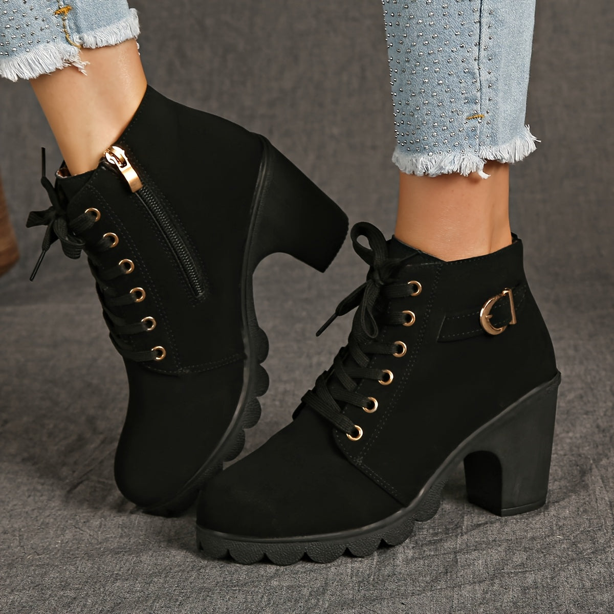 Women's Platform Wedge Boots Non-slip Rubber Sole Winter All-Season