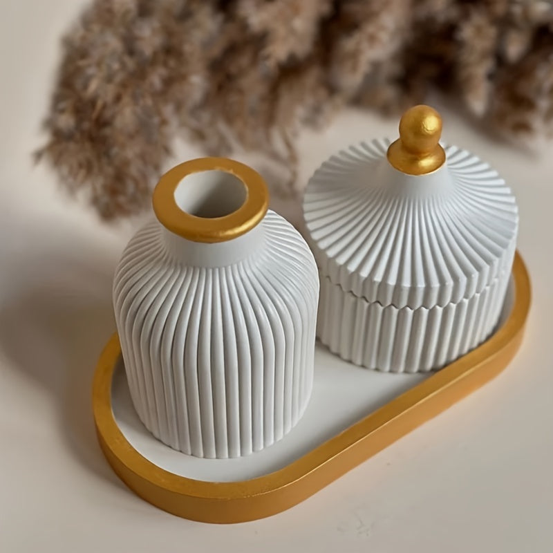 Silicone Mold Set for Epoxy Resin Crafts Oval and Round Candle Holders Jewelry Making