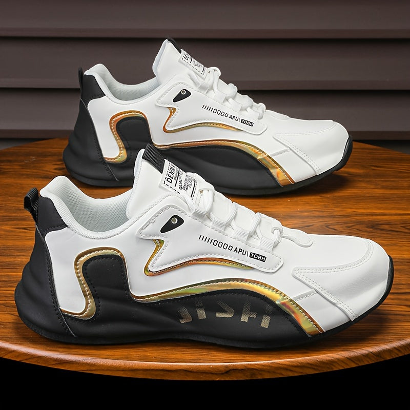 Men and Women Solid Color Low Top Sneakers with Thick Sole and Lace-Up Closure