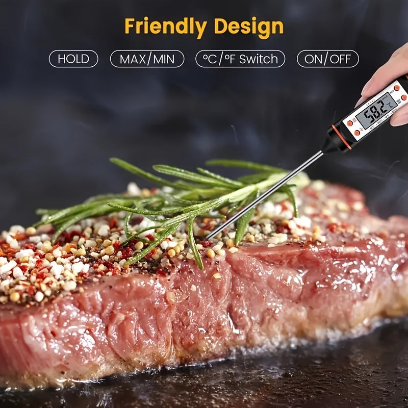Digital Cooking Thermometer with Stainless Steel Probe for BBQ Baking and Milk Heating