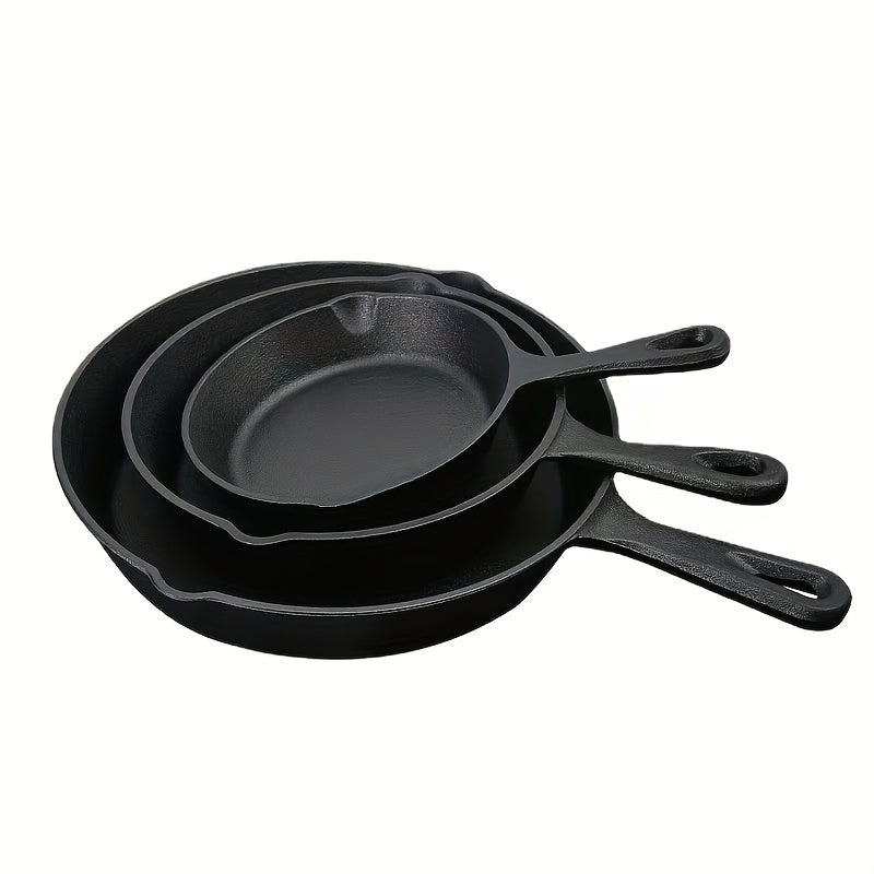 Cast Iron Skillet with Drip Spouts 10 Inch Multi-Functional Indoor Outdoor Cooking