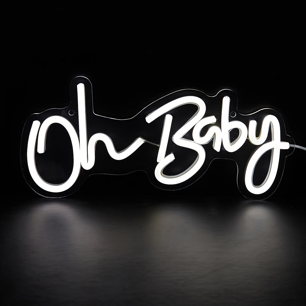 LED Neon Sign Oh Baby Wall Decor USB Powered Switch Control