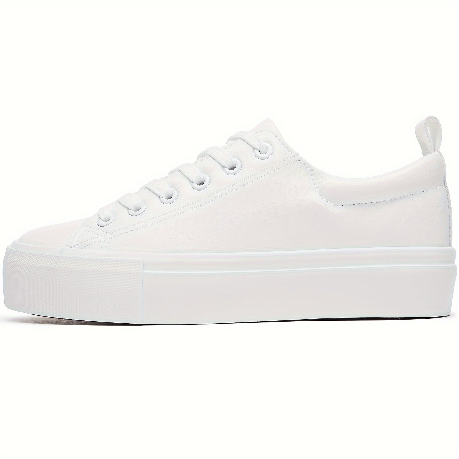 Zapatillas blancas con plataforma para mujer, de temporada, con cordones, estilo casual, punta redonda, suela de goma