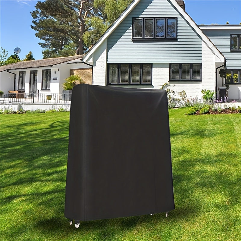 Black Polyester Patio Furniture Cover 165x71x185 cm All-Season Non-Waterproof