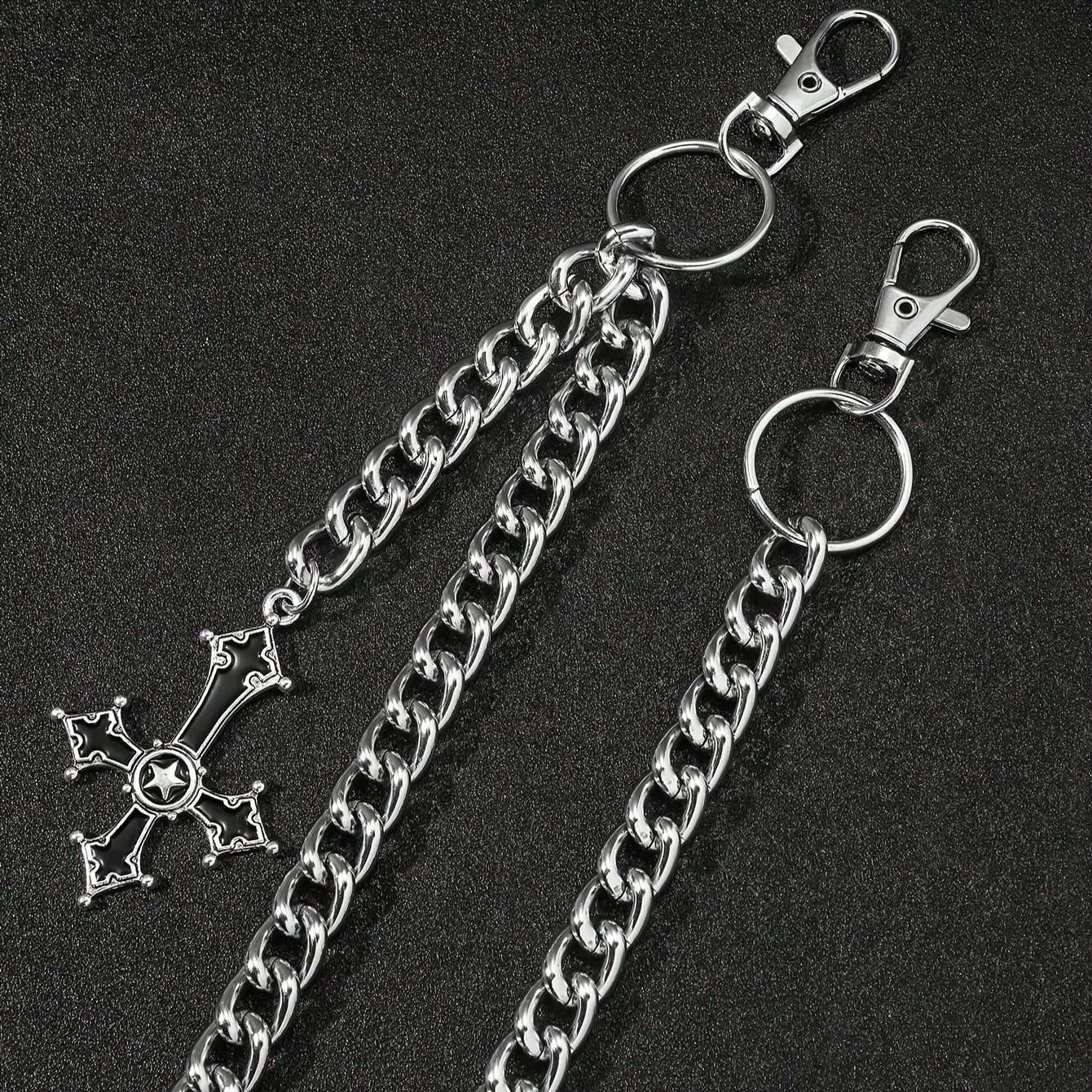 Iron Alloy Cross Pendant Chain for Men Casual Pants Accessory