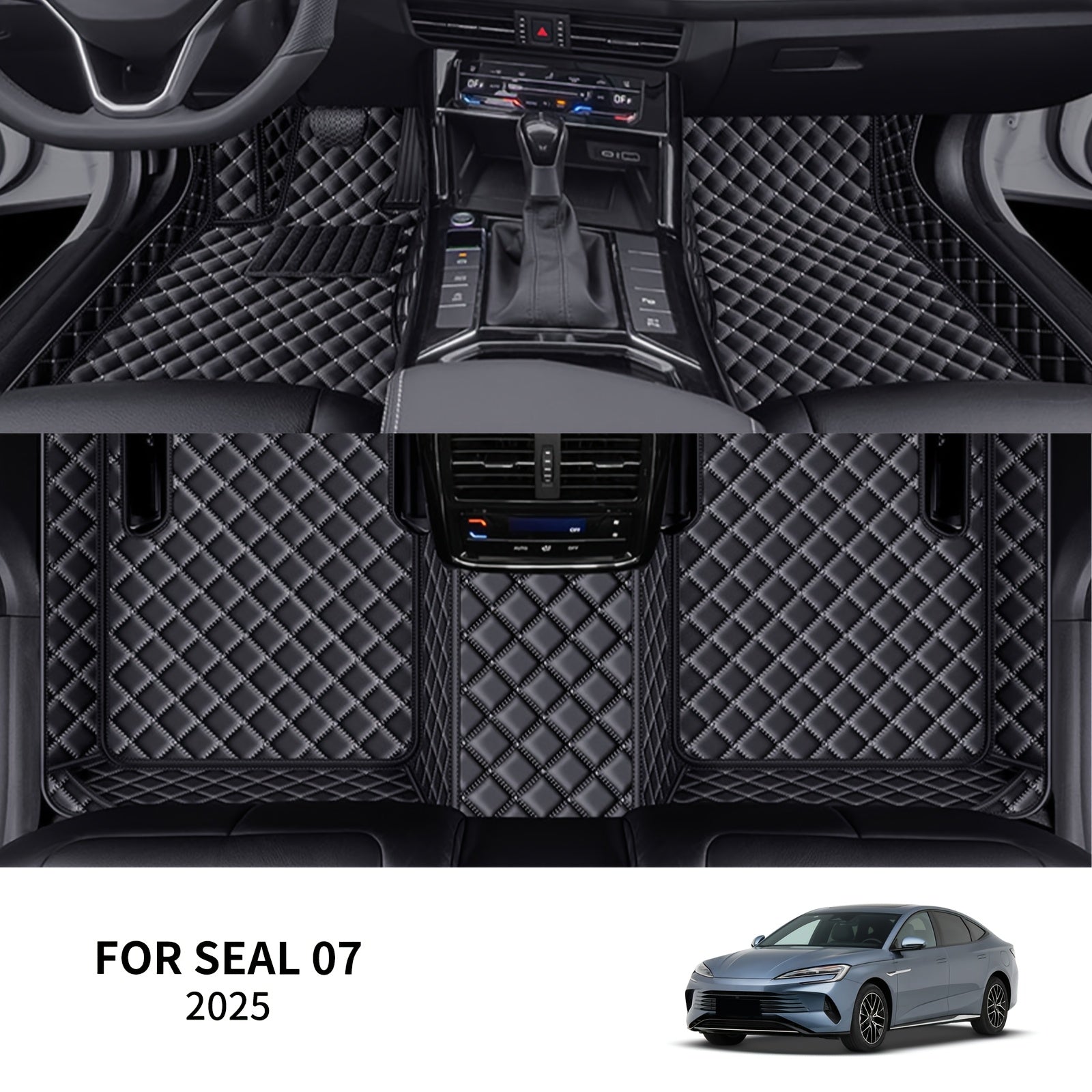 Avtomobil polki matlari to'plami faux teri 3D barcha ob-havo uchun bardoshli sedan uchun