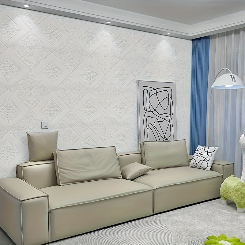 Self-Adhesive Waterproof 3D Textured Wallpaper for Kitchen Living Room Bedroom Decor