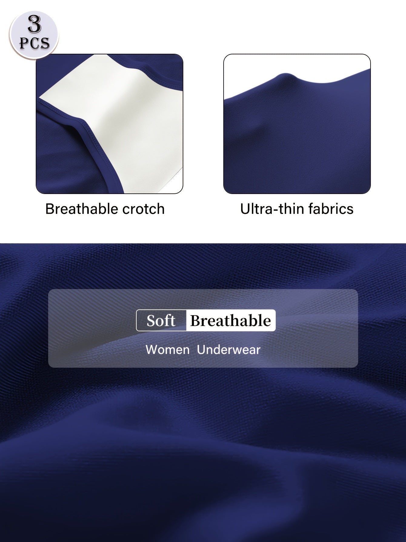 Women's High Waist Brief Panties Set Tummy Control Solid Color Polyester Elastane 3 Pack