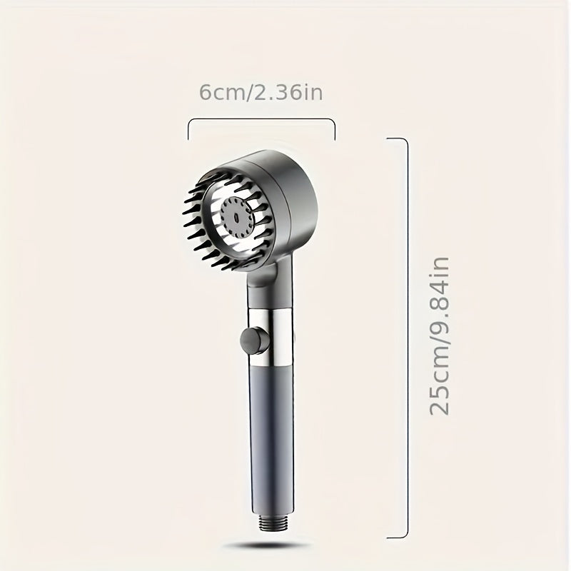 Cabezal de ducha de alta presión ajustable con panel de acero inoxidable de un toque para detener el agua
