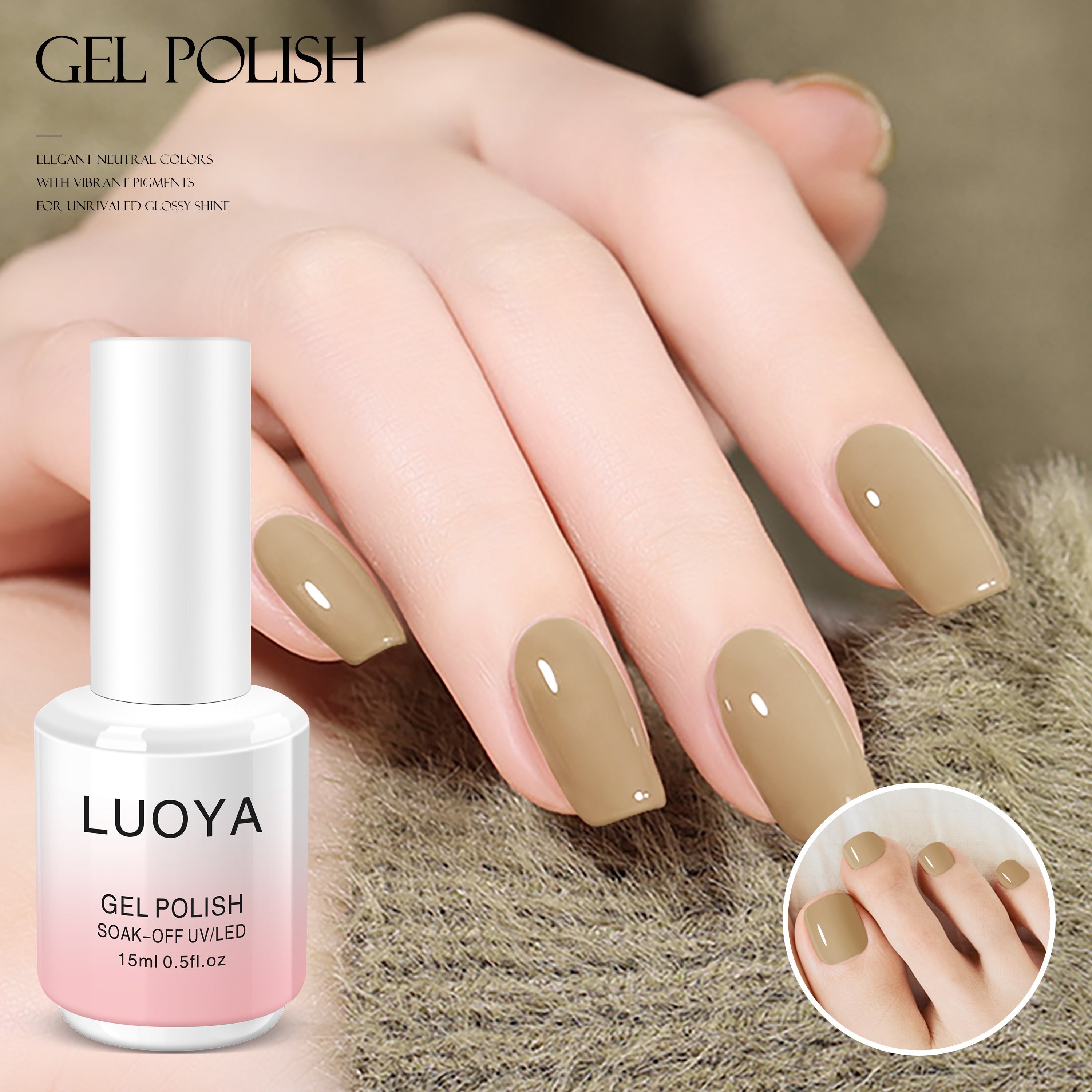 Gel Nail Polish 15ml Solid Gel Soak Off for Nails Spring Summer Pink Purple Green