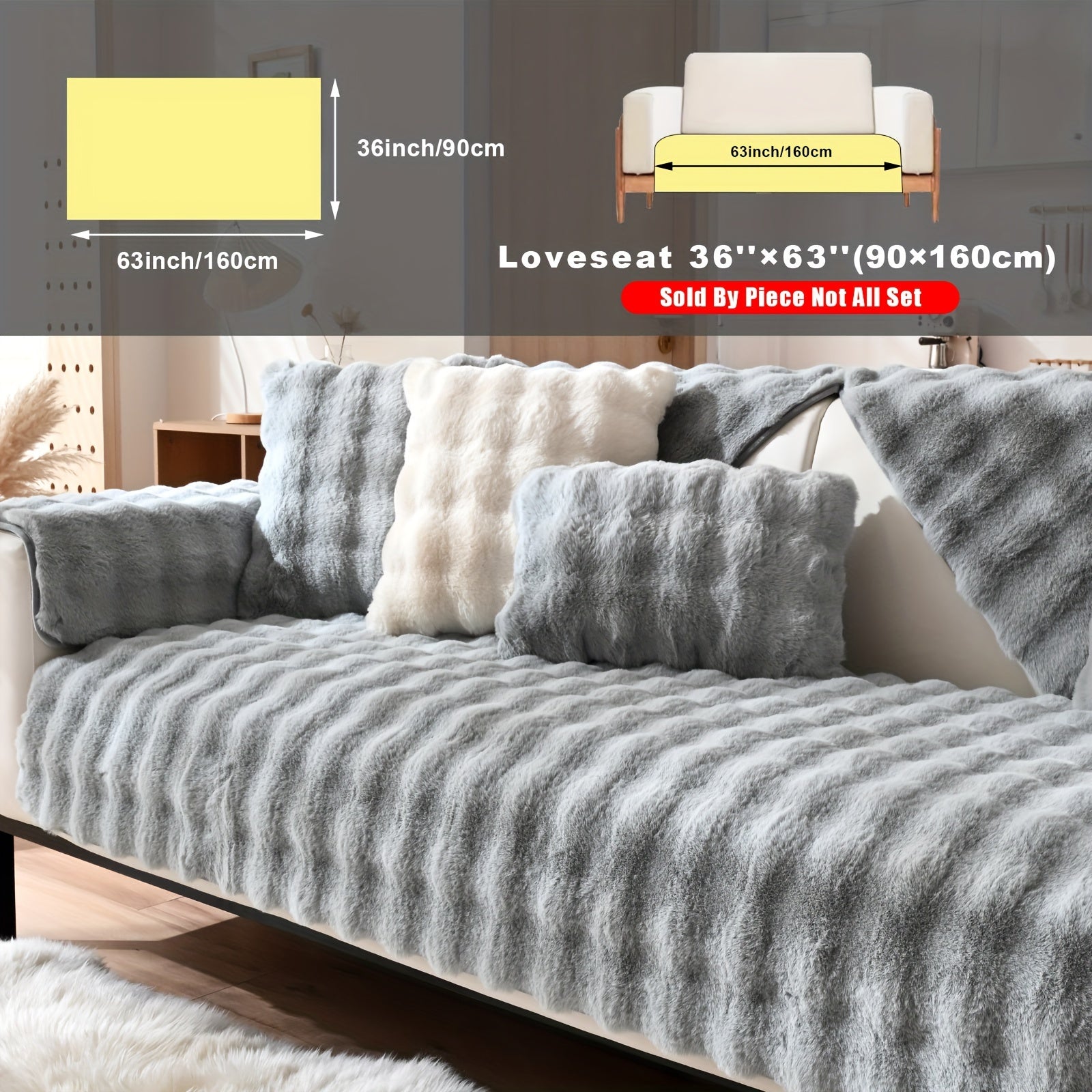 Накидка на диван из флиса для 2-4 местных диванов в 8 цветах, моющаяся в машине, дружелюбная к питомцам, современный дизайн