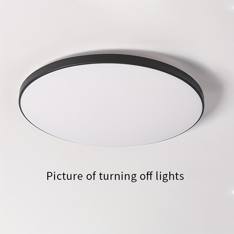 Ultra-Thin Round LED Ceiling Light Black White for Living Room Bedroom Kitchen