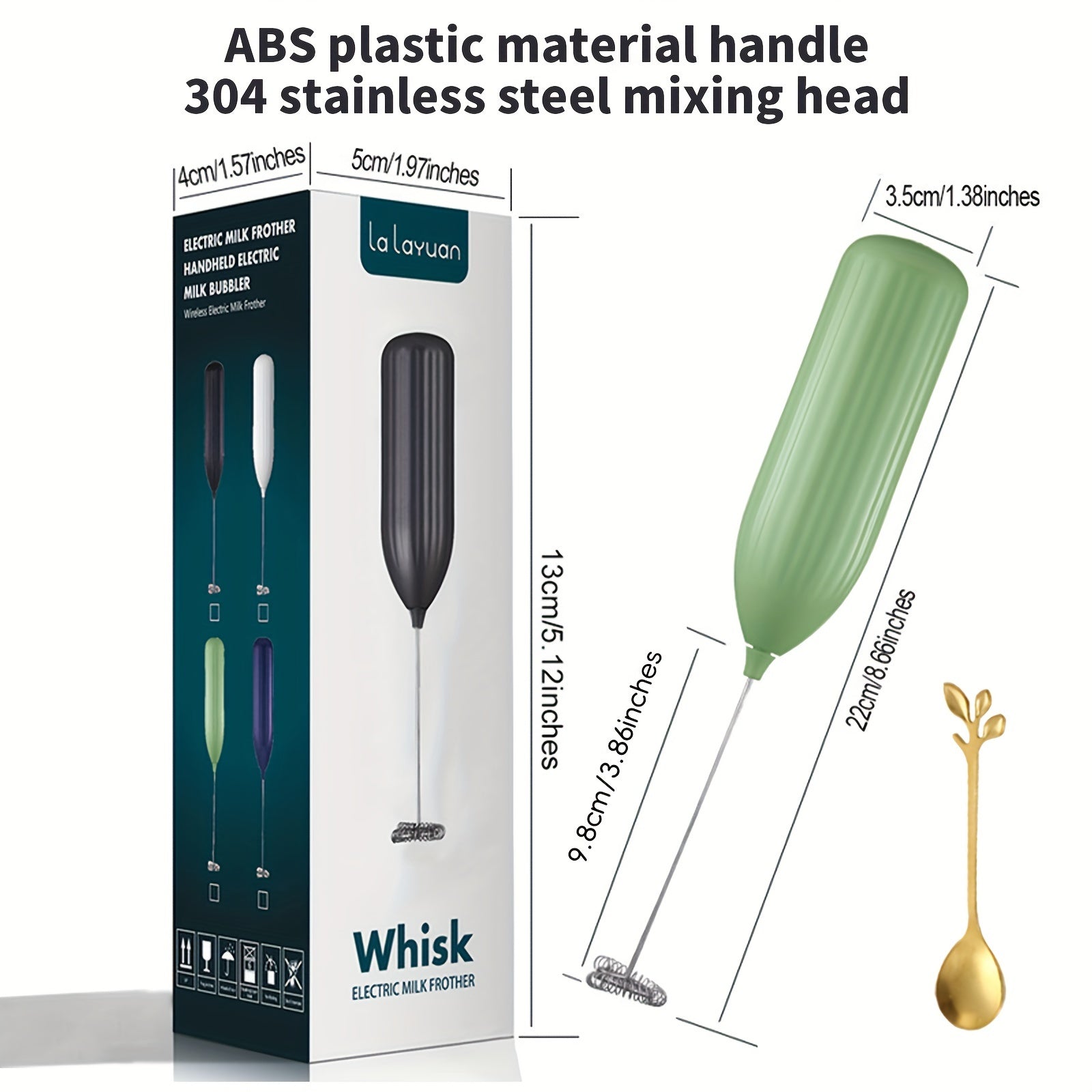 Electric Milk Frother Handheld Mini Drink Mixer for Coffee Cappuccino Frappe Chocolate