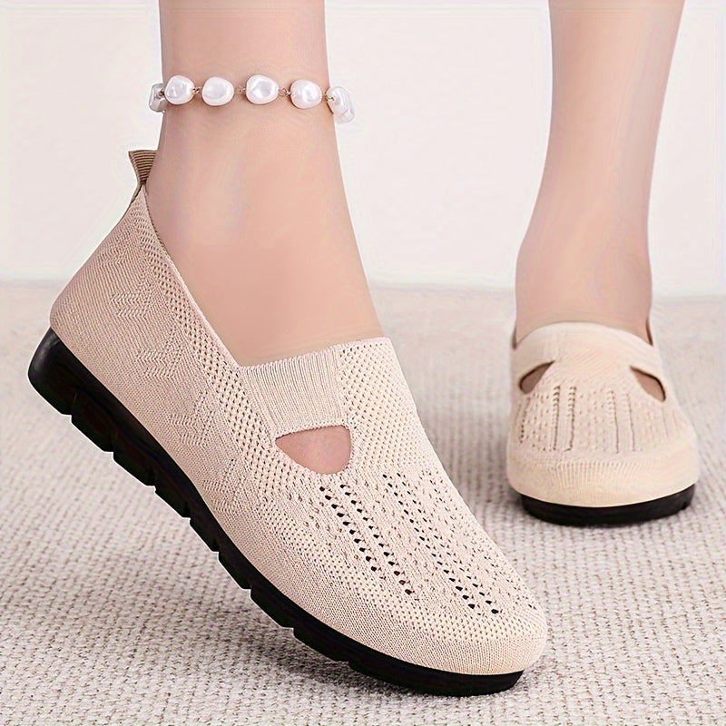 Women's Knit Breathable Mesh Shoes for Casual Walks and All Seasons
