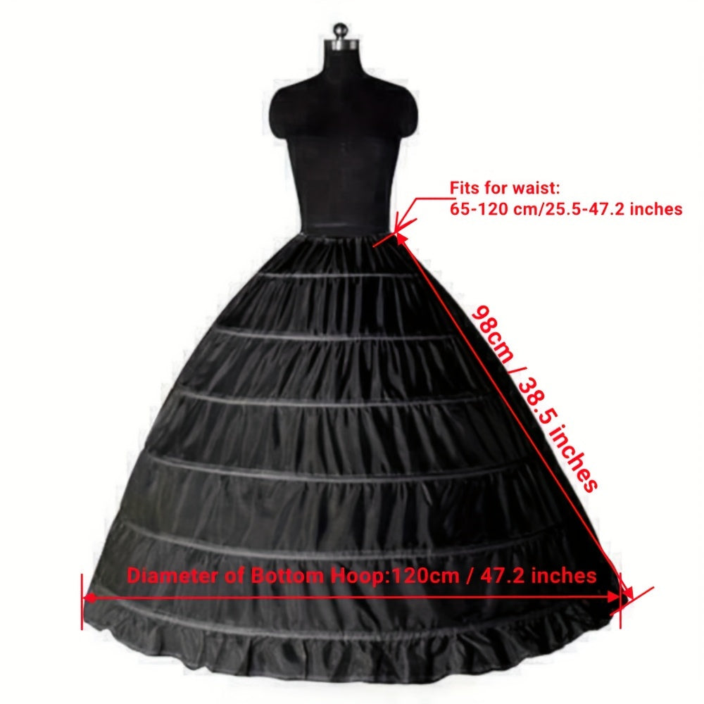 Large Crinoline Dress with 6 Hoops Petticoat for Bridal Wedding Halloween Cosplay Princess