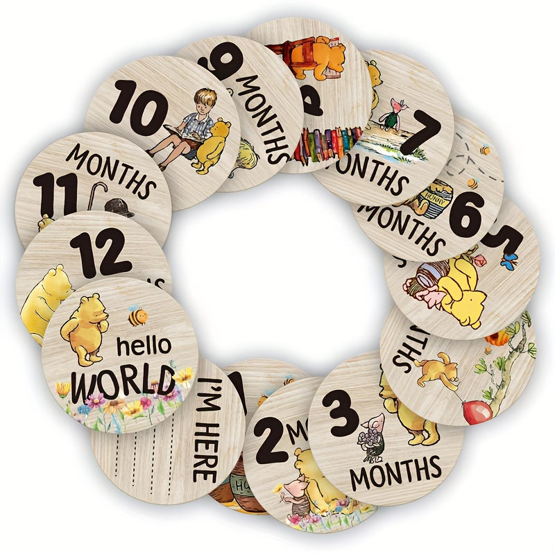 7 Pieces Baby Milestone Cards 1-12 Months Double-Sided Photography Growth Props