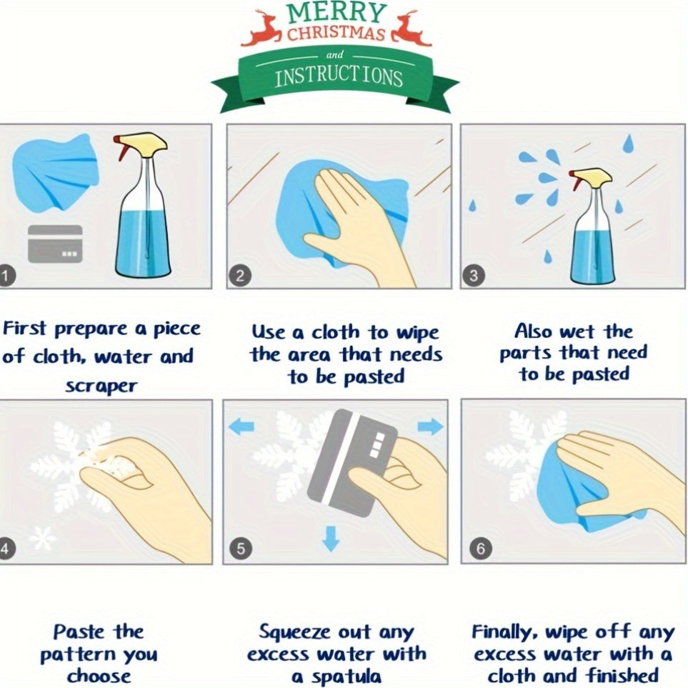 Christmas Electrostatic Window Stickers 4 Pack Vinyl Glossy Cartoon Art