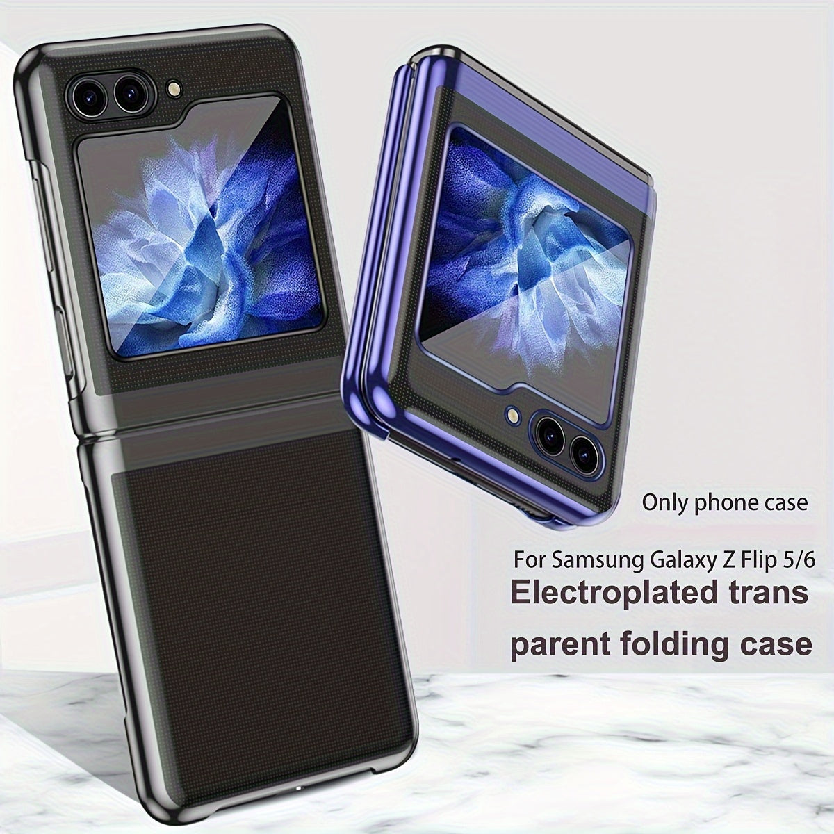 Electroplated Transparent Folding Phone Case for Samsung Galaxy Z Flip Series