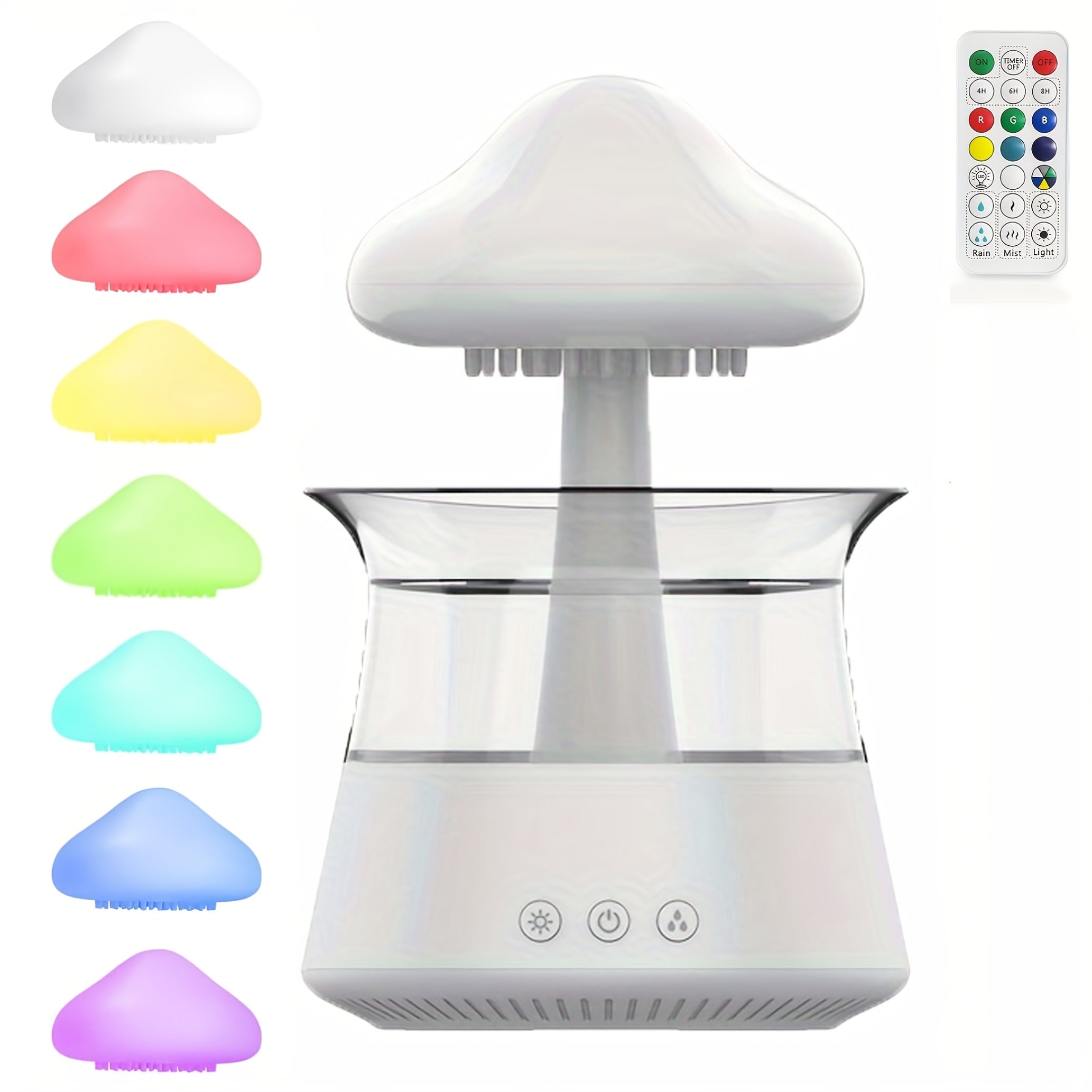Rain Water Drip Humidifier with Remote White Noise Lamp for Bedroom
