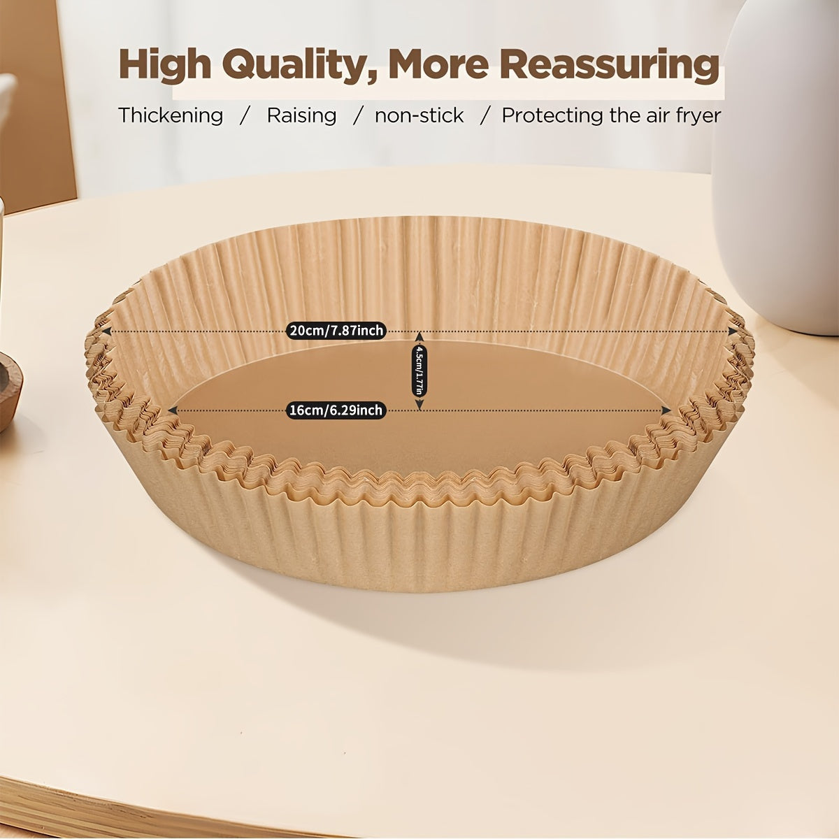 Disposable Round Parchment Paper Liners for Air Fryers 2-8 Qt Non-Stick