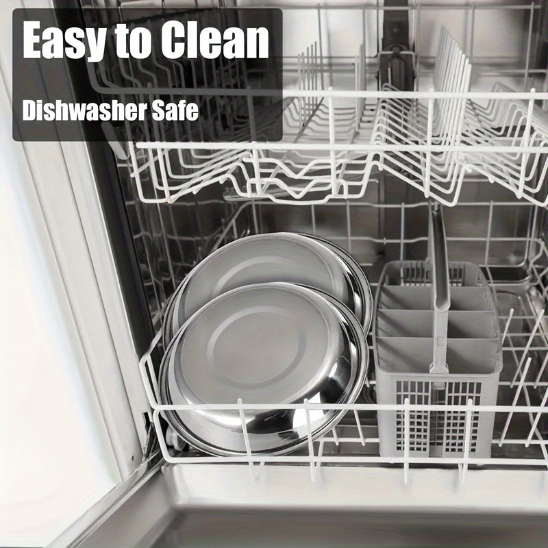 Set of 5 Stainless Steel Cat Bowls Non-Slip Wide Shallow Dishwasher Safe Large Diameter