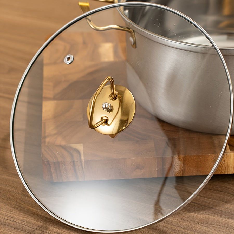 10 ta zanglamaydigan po'latdan yasalgan qozonlar to'plami, turli o'lchamlar, ikki tutqichli