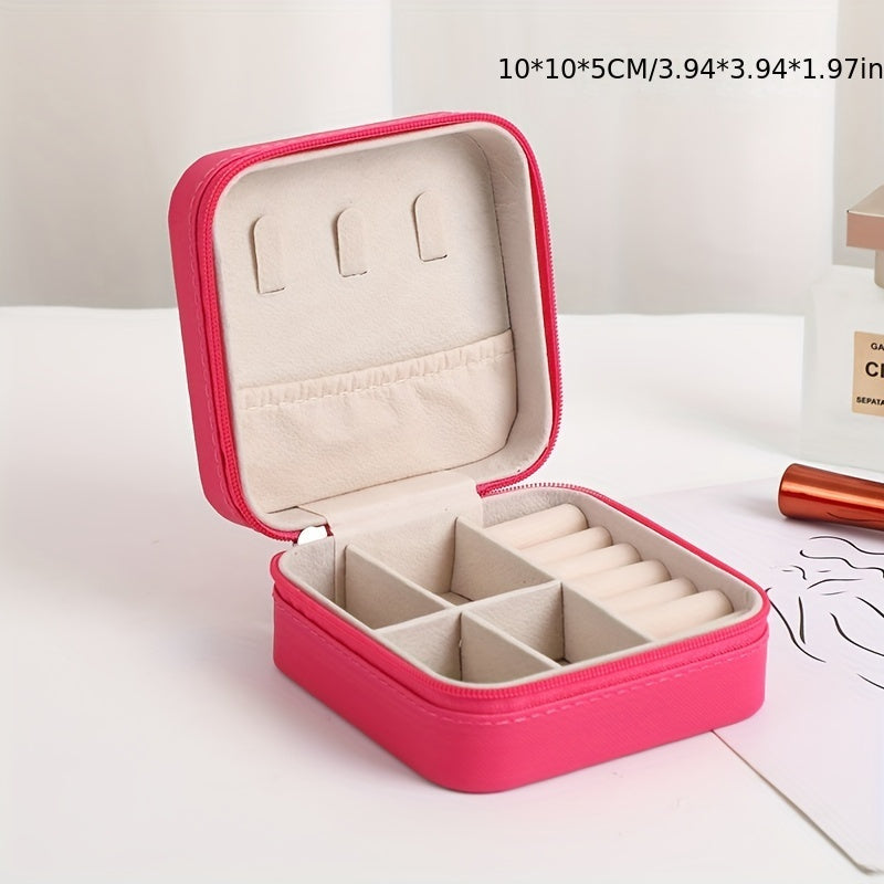 Empty Flip-Top Jewelry Box for Necklaces Rings Bracelets Earrings Storage Organizer