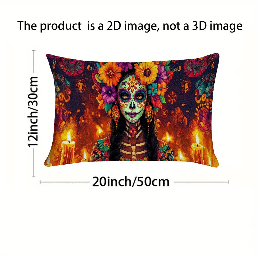 Vintage Mexican Sugar Crane Cushion Cover Flannel Decorative Pillowcase 50.8x30.5 cm All-Season Zipper Closure