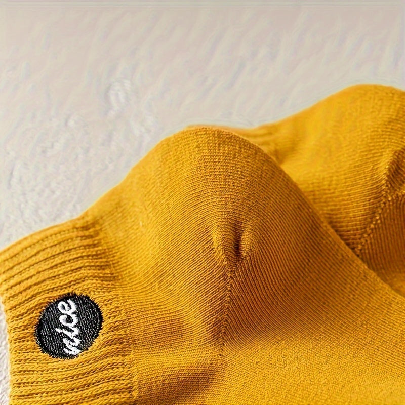 Men's Low Cut Socks 5 Pairs Breathable Anti-Odor Casual Wear All Seasons