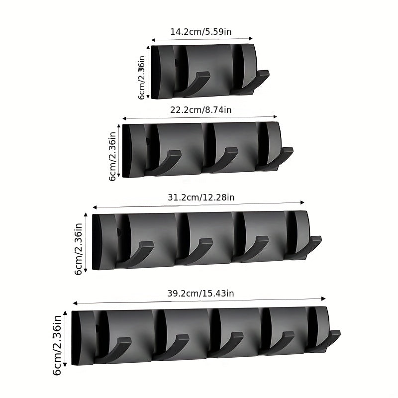 Black Foldable Wall Hook for Towels and Bathroom or Kitchen Storage