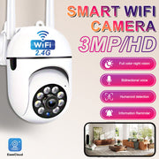 Cámara de seguridad WiFi HD 1440p para interiores con PTZ, visión nocturna y audio bidireccional