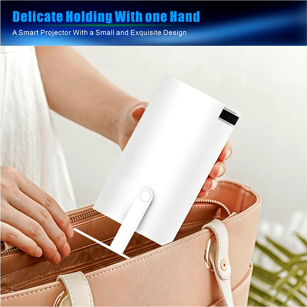 WiFi 6 bilan portativ Android proyektori, 160 ANSI yorqinlik, ichki dinamik