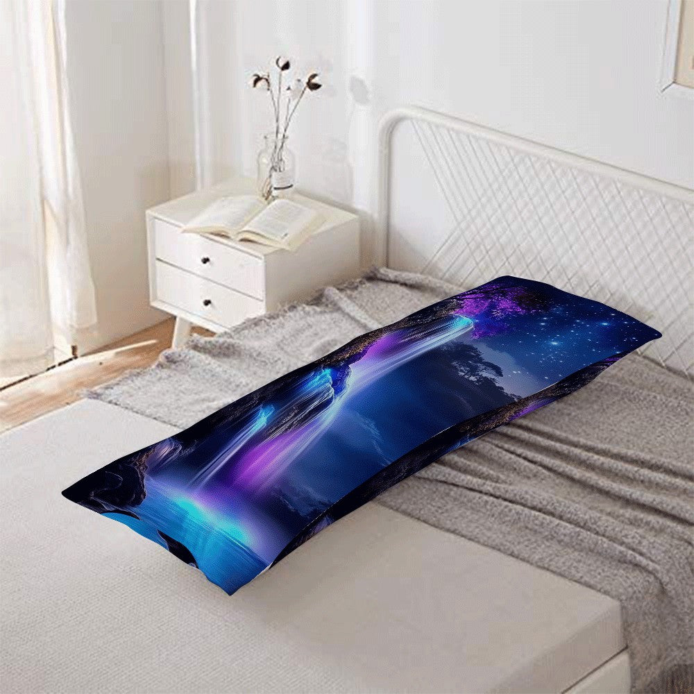 Purple Moonlight Falls Pillow Cover 137x51cm Extra Long Cushion Case for Bed Sofa
