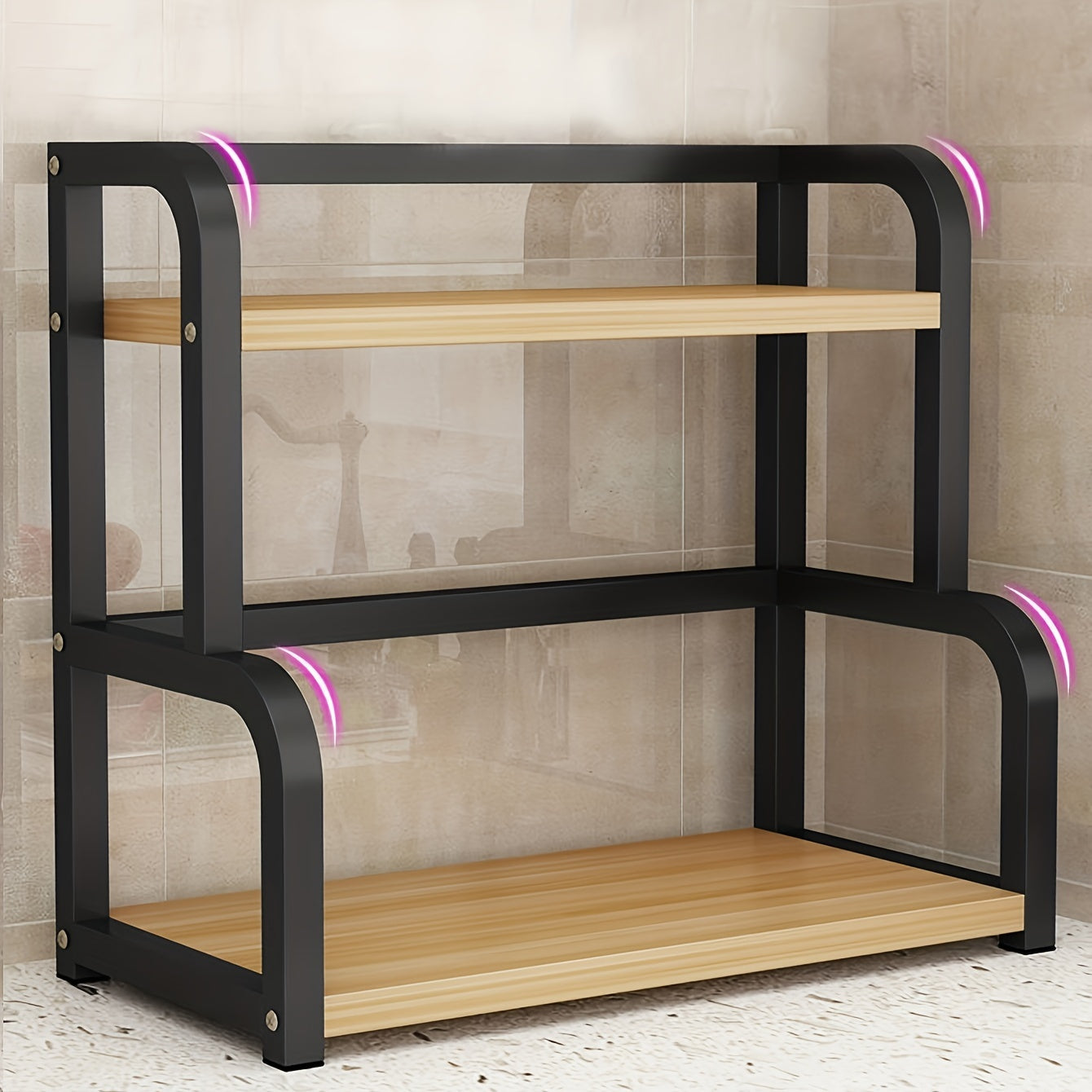 Stainless Steel Kitchen Storage Rack with Multi-Layer Seasoning Organizer