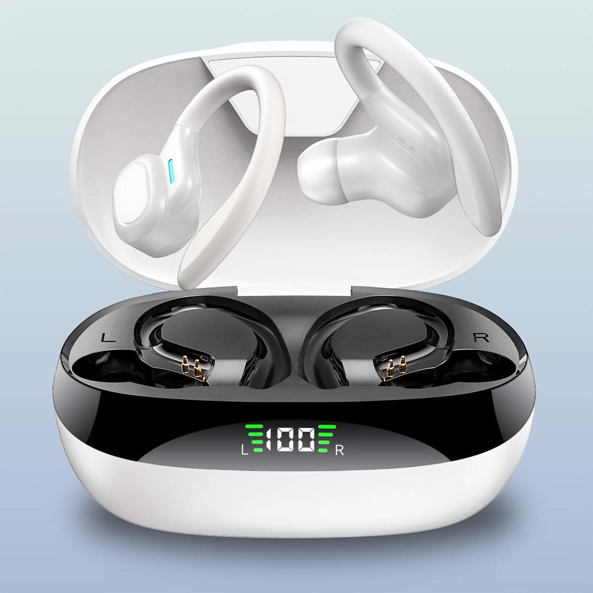 Wireless Earbuds for Running with Earhooks Noise Cancellation Bass Microphone