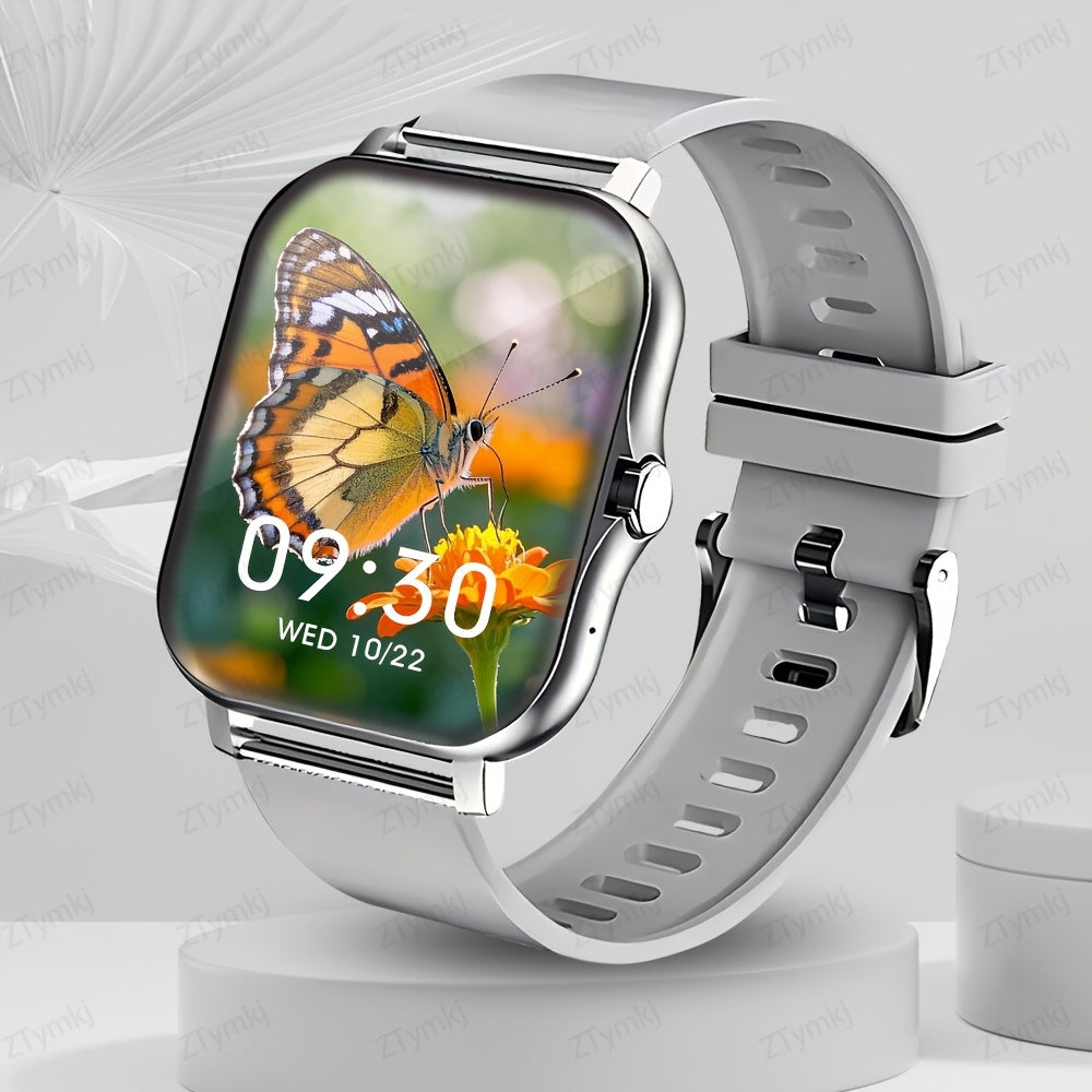 2025 Smartwatch 4.65cm Full Touch Screen Music Player Camera Sports Step Counter Weather Forecast Wireless Calls Compatible with Android iPhone