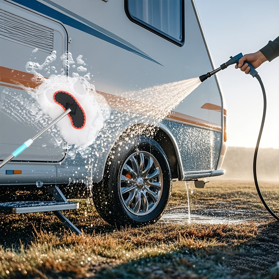 Car Wash Mop Brush Telescopic Long Handle Soft Bristle RV and Car Cleaner